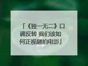 《独一无二》口碑反转 我们该如何正视翻拍电影