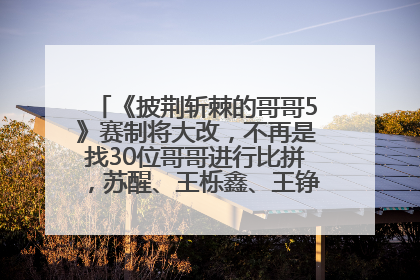《披荆斩棘的哥哥5》赛制将大改，不再是找30位哥哥进行比拼，苏醒、王栎鑫、王铮亮、张远等多名男团选手被曝将参加