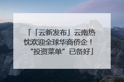 「云新发布」云南热忱欢迎全球华商侨企！“投资菜单”已备好