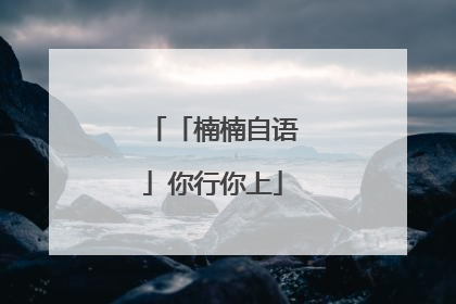 「楠楠自语」你行你上