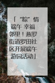 “粽”情端午 幸福邻里！燕罗街道罗田社区开展端午游园活动