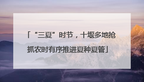 “三夏”时节，十堰多地抢抓农时有序推进夏种夏管
