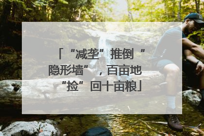 “减垄”推倒“隐形墙”，百亩地“捡”回十亩粮