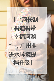 “河长制+碧道碧带+幸福河湖”，广州推进水环境提档升级