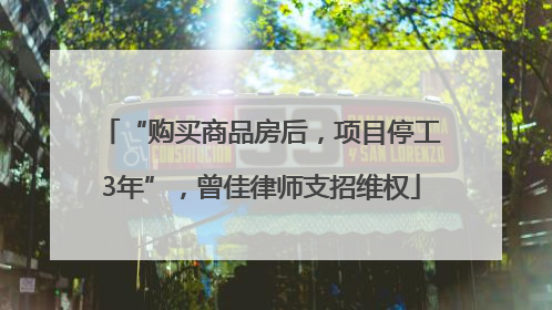 “购买商品房后，项目停工3年”，曾佳律师支招维权