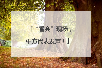“香会”现场，中方代表发声！