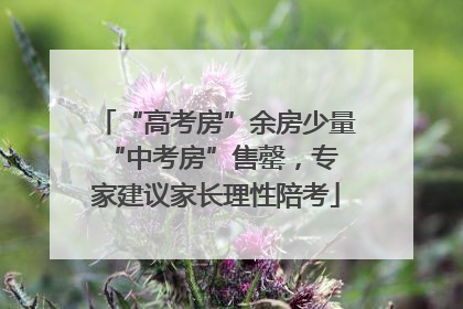 “高考房”余房少量 “中考房”售罄，专家建议家长理性陪考