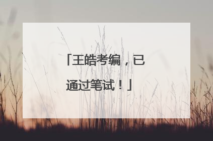 王皓考编，已通过笔试！