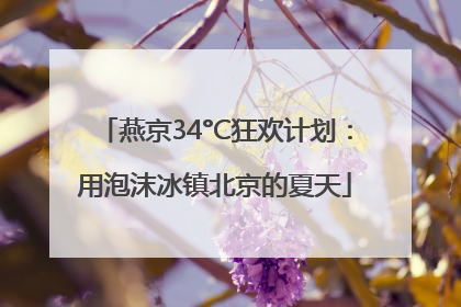 燕京34°C狂欢计划：用泡沫冰镇北京的夏天
