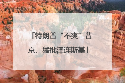 特朗普“不爽”普京、猛批泽连斯基