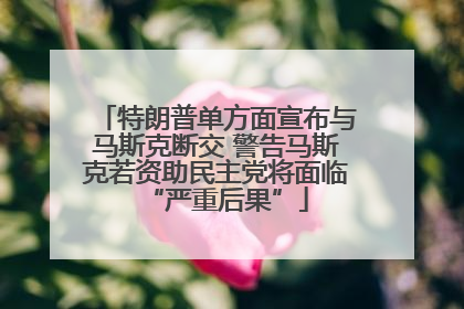 特朗普单方面宣布与马斯克断交 警告马斯克若资助民主党将面临“严重后果”