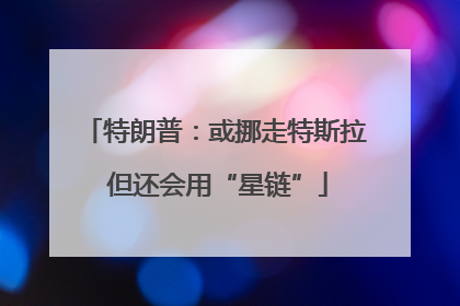 特朗普：或挪走特斯拉 但还会用“星链”