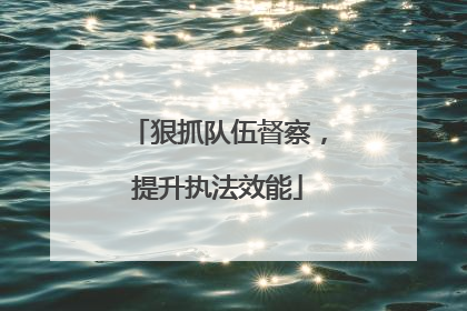 狠抓队伍督察，提升执法效能