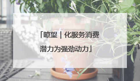瞭望｜化服务消费潜力为强劲动力