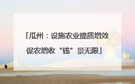 瓜州：设施农业提质增效 促农增收“钱”景无限