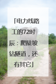 电力线路工的72时辰：爬陡坡钻隧道，还有其它