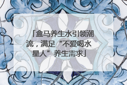 盒马养生水引领潮流，满足“不爱喝水星人”养生需求