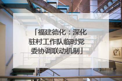 福建德化：深化驻村工作队临时党委协调联动机制