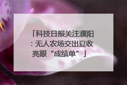 科技日报关注濮阳：无人农场交出夏收亮眼“成绩单”