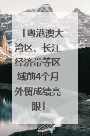 粤港澳大湾区、长江经济带等区域前4个月外贸成绩亮眼