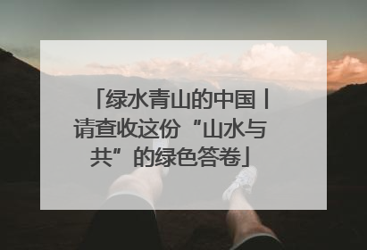 绿水青山的中国丨请查收这份“山水与共”的绿色答卷