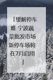 缓解停车难 宁波蔬菜批发市场新停车场将在7月启用