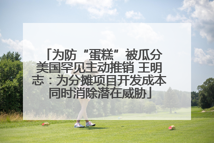 为防“蛋糕”被瓜分 美国罕见主动推销 王明志：为分摊项目开发成本同时消除潜在威胁
