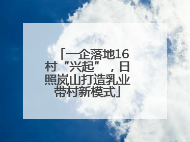 一企落地16村“兴起”，日照岚山打造乳业带村新模式