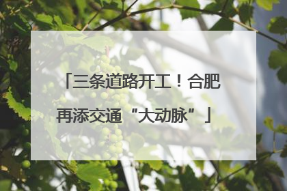 三条道路开工！合肥再添交通“大动脉”