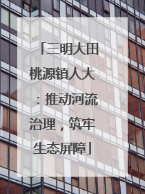 三明大田桃源镇人大：推动河流治理，筑牢生态屏障