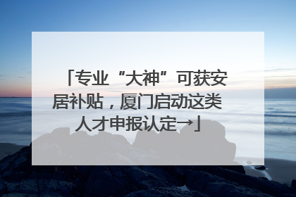 专业“大神”可获安居补贴，厦门启动这类人才申报认定→