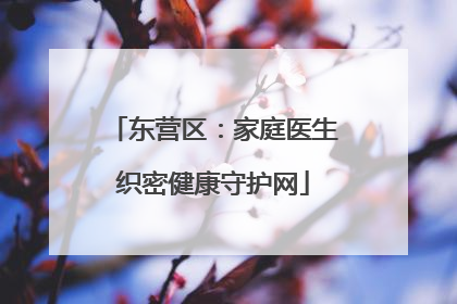 东营区：家庭医生织密健康守护网