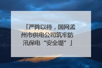 严阵以待，国网孟州市供电公司筑牢防汛保电“安全堤”