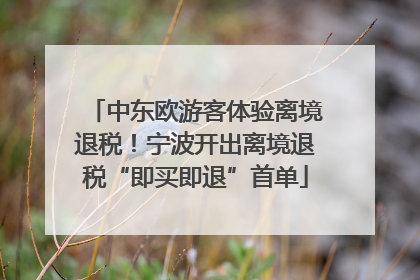 中东欧游客体验离境退税！宁波开出离境退税“即买即退”首单