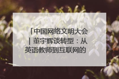 中国网络文明大会｜董宇辉谈转型：从英语教师到互联网的“秦腔”之路
