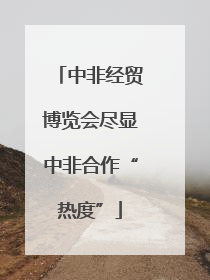 中非经贸博览会尽显中非合作“热度”