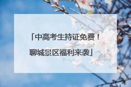 中高考生持证免费！聊城景区福利来袭