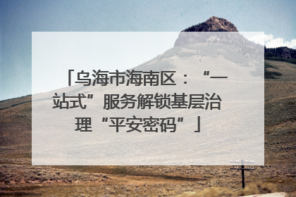 乌海市海南区：“一站式”服务解锁基层治理“平安密码”