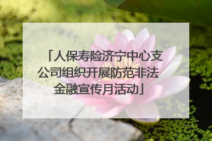 人保寿险济宁中心支公司组织开展防范非法金融宣传月活动