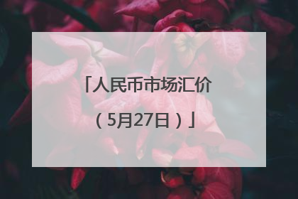 人民币市场汇价（5月27日）