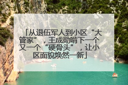 从退伍军人到小区“大管家”，王成勋啃下一个又一个“硬骨头”，让小区面貌焕然一新
