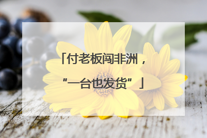 付老板闯非洲，“一台也发货”