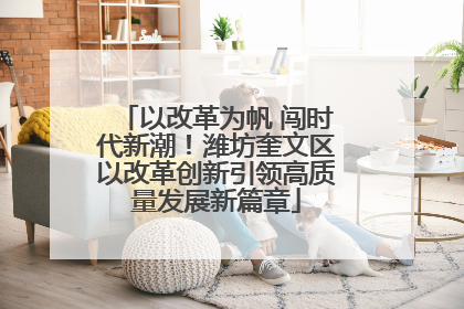 以改革为帆 闯时代新潮！潍坊奎文区以改革创新引领高质量发展新篇章