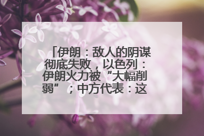 伊朗：敌人的阴谋彻底失败，以色列：伊朗火力被“大幅削弱”；中方代表：这次不能再有欺骗