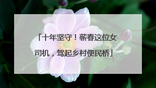 十年坚守！蕲春这位女司机，驾起乡村便民桥