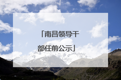 南昌领导干部任前公示