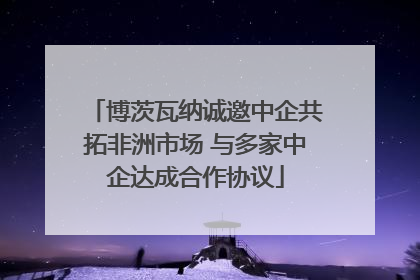 博茨瓦纳诚邀中企共拓非洲市场 与多家中企达成合作协议