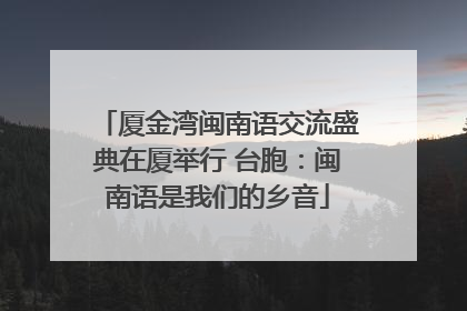 厦金湾闽南语交流盛典在厦举行 台胞：闽南语是我们的乡音