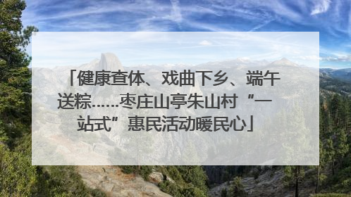 健康查体、戏曲下乡、端午送粽……枣庄山亭朱山村“一站式”惠民活动暖民心