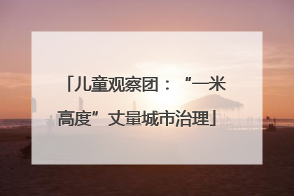 儿童观察团：“一米高度”丈量城市治理